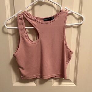 SHEIN Blush Ribbed Crop Top
